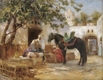 THE BARBER フレデリック・アーサー・ブリッジマン アラブ人 Oil Paintings